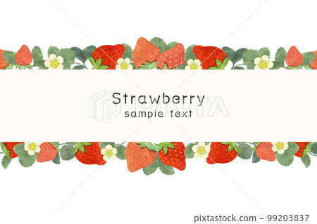 復古草莓背景框插畫素材 99203837