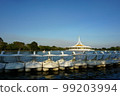 Many pedal boats on the lake, Suanluang Rama 9, Bangkok Thailand 99203994