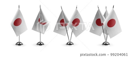 Small national flags of the Japan on a white background 99204061