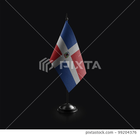 Small national flag of the Dominicana on a black background Small national flag of the Dominicana on a black background 99204376