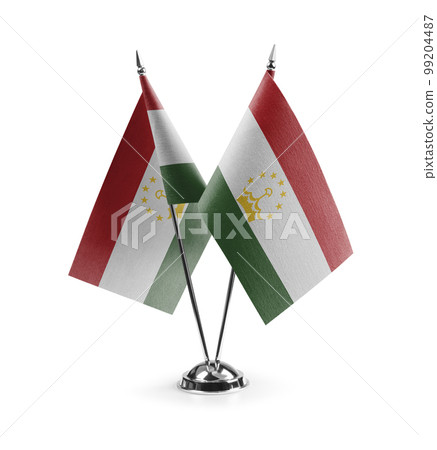 Small national flags of the Tajikistan on a white background Small national flags of the Tajikistan on a white background 99204487
