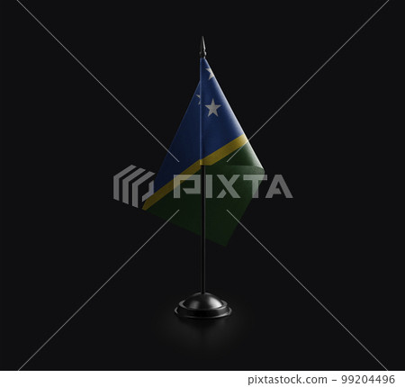 Small national flag of the Solomon on a black background 99204496