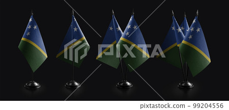 Small national flags of the Solomon on a black background Small national flags of the Solomon on a black background 99204556