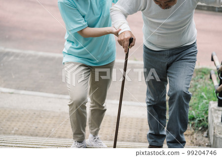 Caregiver and senior Rehabilitation elderly man and helper Caregiver and senior Rehabilitation elderly man and helper 99204746