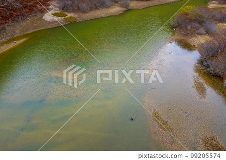 Kinugawa Valley in late autumn Clear green water surface 99205574