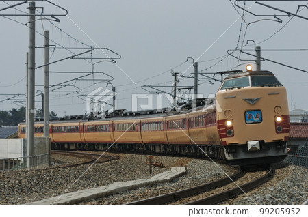 Hokuriku Main Line Komatsu-Akeho JR West 485 series A06 formation (Kyoto) Raicho 99205952