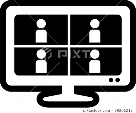 Remote meeting simple illustration icon Remote meeting simple illustration icon 99206212