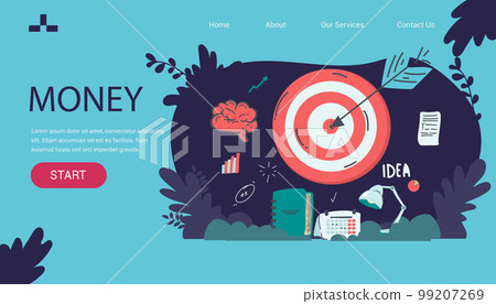 Flat isometric vector business illustration. small people characters develop creative business idea. Isometric big light bulb as metaphor idea. Graphics design for posters, flyers and banners, Landing 99207269