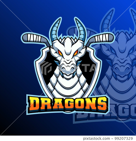 Dragon Hockey Animal Team Badge Dragon Hockey Animal Team Badge 99207329