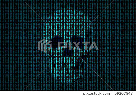 Skull made of binary code 99207848
