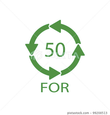 Bio material recycling code 50 FOR. Vector Illustration 99208513