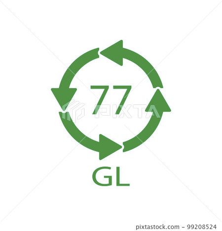 Copper Coated Glass. Glass recycling code 77 GL. Vector illustration 99208524