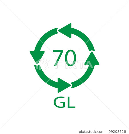 Glass recycling code 70 GL. Vector illustration Glass recycling code 70 GL. Vector illustration 99208526