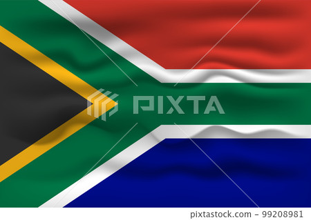 Waving flag of the country South Africa. Vector illustration. Waving flag of the country South Africa. Vector illustration. 99208981