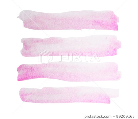 Hand drawn pink watercolor brushstrokes banners. Long brush strokes on an isolated white background. Cards, web design. Hand drawn pink watercolor brushstrokes banners. Long brush strokes on an isolated white background. Cards, web design. 99209163