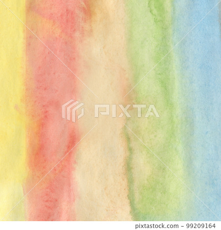 Light Nackdrop with Watercolor Colored Stripes. Hand Drawn Rainbow Background. 99209164