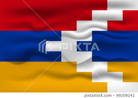 Waving flag of the country Artsakh. Vector illustration. Waving flag of the country Artsakh. Vector illustration. 99209241
