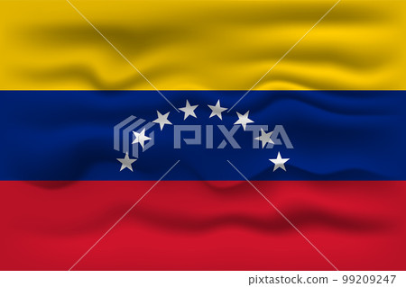 Waving flag of the country Venezuela. Vector illustration. 99209247
