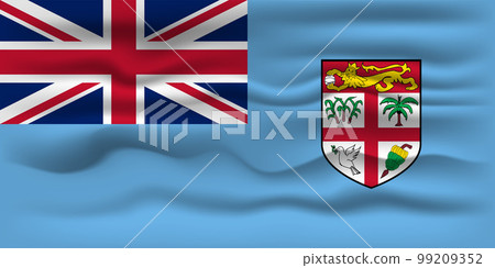 Waving flag of the country Fiji. Vector illustration. 99209352