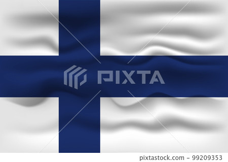 Waving flag of the country Finland. Vector illustration. 99209353