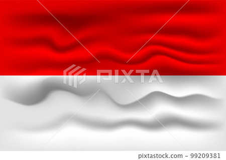 Waving flag of the country Indonesia. Vector illustration. Waving flag of the country Indonesia. Vector illustration. 99209381