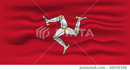 Waving flag of the country Isle of Man. Vector illustration. Waving flag of the country Isle of Man. Vector illustration. 99209386