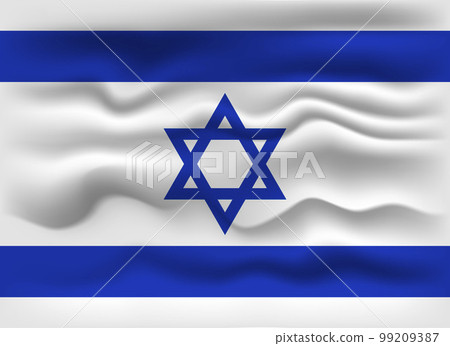 Waving flag of the country Israel. Vector illustration. Waving flag of the country Israel. Vector illustration. 99209387