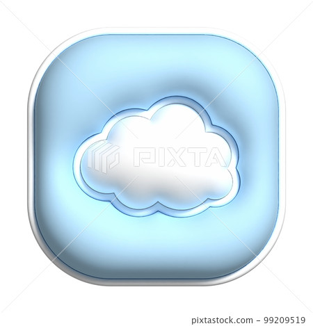 豐滿的 3D 雲圖標 99209519