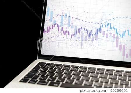 Economic image laptop and chart 99209691