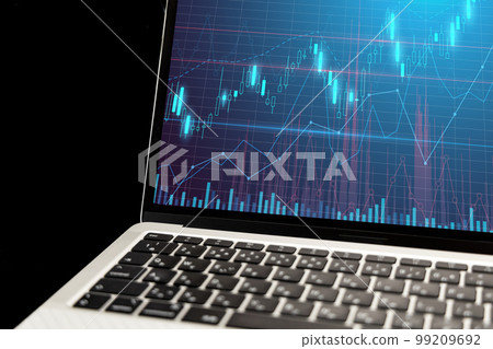 Economic image laptop and chart 99209692
