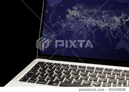 Global image laptop and chart Global image laptop and chart 99209696