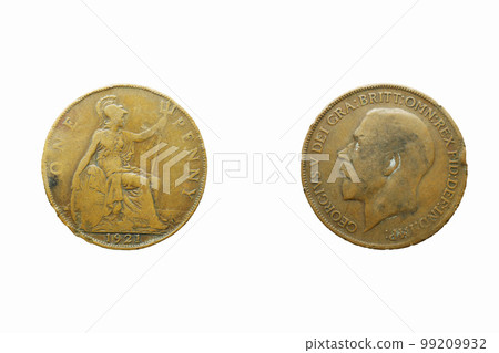 One penny coin 1921, Front and back 99209932