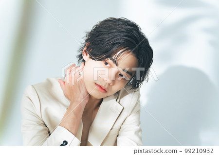 Male portrait, genderless makeup, men's cosmetics, skin care Male portrait, genderless makeup, men's cosmetics, skin care 99210932