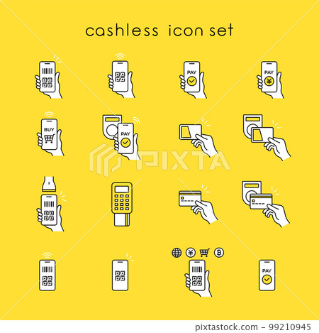 cashless icon set 99210945