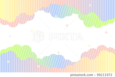 Yumekawa striped cloud and star background/frame 99211972