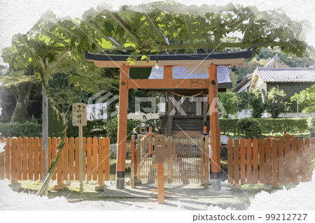 Watercolor style Tatsuta Taisha Shrine, Shitateru Shrine, Misato Town, Ikoma District, Nara Prefecture Watercolor style Tatsuta Taisha Shrine, Shitateru Shrine, Misato Town, Ikoma District, Nara Prefecture 99212727