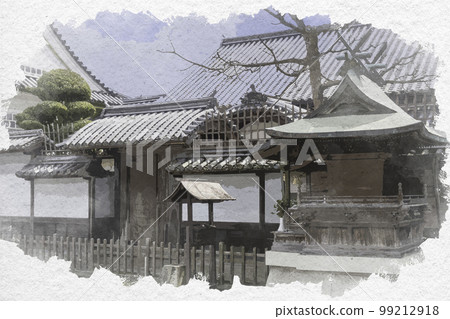 水彩風格的燒影宿本陣石井住宅岡山縣燒影町 99212918