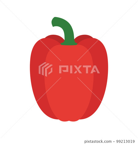 Red paprika pepper icon. Bell pepper. Vegetable from the garden. 99213019