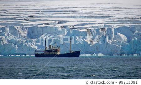 Expedition Boat, 14 of July Glacier, Arctic Expedition Boat, 14 of July Glacier, Arctic 99213081