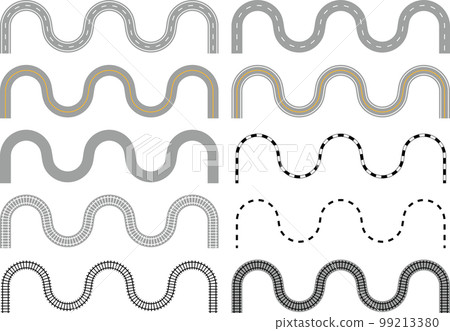 軌道道路 各種軌道 道路 蜿蜒的道路 格線 地圖創建 99213380