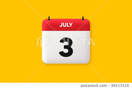Calendar date 3d icon. 3rd day of the month icon. Event schedule date. Meeting appointment time. Agenda plan, July month schedule 3d calendar and Time planner. 3rd day day reminder. Vector Calendar date 3d icon. 3rd day of the month icon. Event schedule date. Meeting appointment time. Agenda plan, July month schedule 3d calendar and Time planner. 3rd day day reminder. Vector 99213528