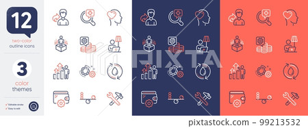 Set of Gears, Wallet and Spanner tool line icons. Include Medical analyzes, Employee results, Share icons. Floor lamp, Making money, Refill water web elements. Friend, Balance. Vector Set of Gears, Wallet and Spanner tool line icons. Include Medical analyzes, Employee results, Share icons. Floor lamp, Making money, Refill water web elements. Friend, Balance. Vector 99213532