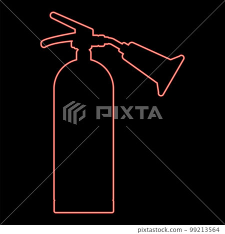 Neon fire extinguisher red color vector illustration image flat style Neon fire extinguisher red color vector illustration image flat style 99213564