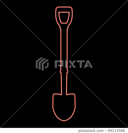 Neon shovel red color vector illustration image flat style Neon shovel red color vector illustration image flat style 99213566