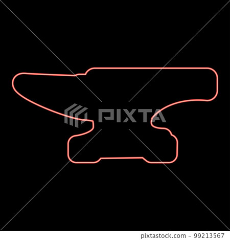 Neon anvil red color vector illustration image flat style 99213567