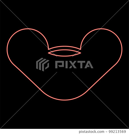 Neon female screw hand tightening Wing nuts butterfly red color vector illustration image flat style 99213569