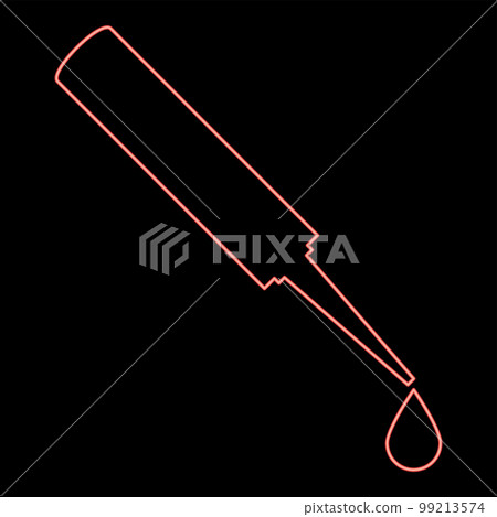 Neon glue with drop Silicone red color vector illustration image flat style 99213574