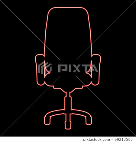 Neon office chair recliner red color vector illustration image flat style 99213593