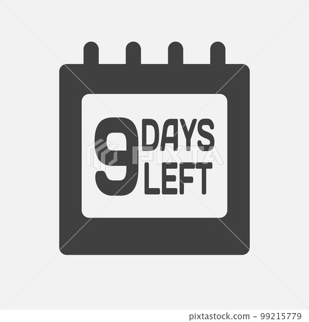 Countdown daily page calendar icon - 9 days left Countdown daily page calendar icon - 9 days left 99215779