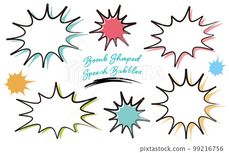 Colorful bomb frame set easy to use for flyers (hand drawn with markers) Colorful bomb frame set easy to use for flyers (hand drawn with markers) 99216756